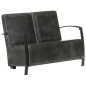 vidaXL 2-Sitzer-Sofa Grau Echtleder vidaXL 2-Sitzer-Sofa Grau Echtleder