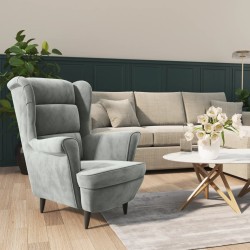 vidaXL Sessel Hellgrau Samt