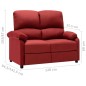 vidaXL 2-Sitzer-Sofa Verstellbar Weinrot Stoff vidaXL 2-Sitzer-Sofa Verstellbar Weinrot Stoff