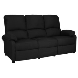 vidaXL 3-Sitzer-Sofa Verstellbar Schwarz Stoff 