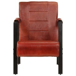 vidaXL Sessel 60x80x87 cm Dunkelbraun Echtes Ziegenleder