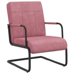 vidaXL Freischwinger Rosa Samt