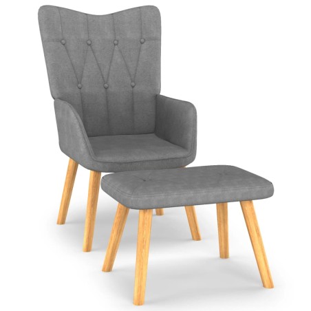 vidaXL Relaxsessel mit Hocker Dunkelgrau Stoff