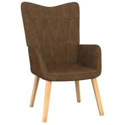 vidaXL Relaxsessel mit Hocker Braun Stoff