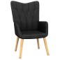 vidaXL Relaxsessel mit Hocker Schwarz Stoff vidaXL Relaxsessel mit Hocker Schwarz Stoff
