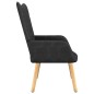 vidaXL Relaxsessel mit Hocker Schwarz Stoff vidaXL Relaxsessel mit Hocker Schwarz Stoff