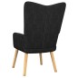 vidaXL Relaxsessel mit Hocker Schwarz Stoff vidaXL Relaxsessel mit Hocker Schwarz Stoff