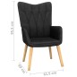 vidaXL Relaxsessel mit Hocker Schwarz Stoff vidaXL Relaxsessel mit Hocker Schwarz Stoff