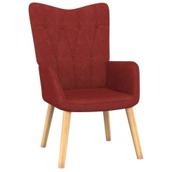 vidaXL Relaxsessel mit Hocker Weinrot Stoff