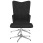 vidaXL Relaxsessel mit Hocker Schwarz Stoff vidaXL Relaxsessel mit Hocker Schwarz Stoff