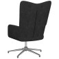 vidaXL Relaxsessel mit Hocker Schwarz Stoff vidaXL Relaxsessel mit Hocker Schwarz Stoff