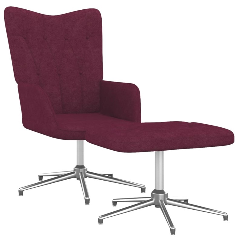 vidaXL Relaxsessel mit Hocker Lila Stoff vidaXL Relaxsessel mit Hocker Lila Stoff