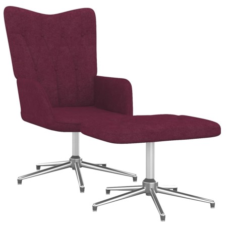 vidaXL Relaxsessel mit Hocker Lila Stoff