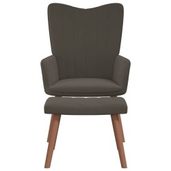 vidaXL Relaxsessel mit Hocker Dunkelgrau Samt