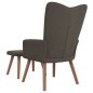 vidaXL Relaxsessel mit Hocker Dunkelgrau Samt vidaXL Relaxsessel mit Hocker Dunkelgrau Samt