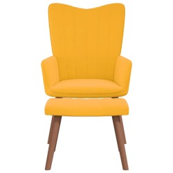 vidaXL Relaxsessel mit Hocker Senfgelb Samt