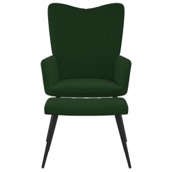 vidaXL Relaxsessel mit Hocker Dunkelgrün Samt