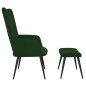 vidaXL Relaxsessel mit Hocker Dunkelgrün Samt vidaXL Relaxsessel mit Hocker Dunkelgrün Samt