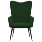 vidaXL Relaxsessel mit Hocker Dunkelgrün Samt vidaXL Relaxsessel mit Hocker Dunkelgrün Samt