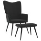 vidaXL Relaxsessel mit Hocker Schwarz Samt und PVC vidaXL Relaxsessel mit Hocker Schwarz Samt und PVC