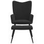 vidaXL Relaxsessel mit Hocker Schwarz Samt und PVC vidaXL Relaxsessel mit Hocker Schwarz Samt und PVC