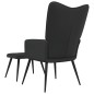 vidaXL Relaxsessel mit Hocker Schwarz Samt und PVC vidaXL Relaxsessel mit Hocker Schwarz Samt und PVC