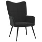 vidaXL Relaxsessel mit Hocker Schwarz Samt und PVC vidaXL Relaxsessel mit Hocker Schwarz Samt und PVC