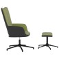 vidaXL Relaxsessel mit Hocker Hellgrün Samt und PVC vidaXL Relaxsessel mit Hocker Hellgrün Samt und PVC