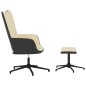 vidaXL Relaxsessel mit Hocker Cremeweiß Samt und PVC vidaXL Relaxsessel mit Hocker Cremeweiß Samt und PVC