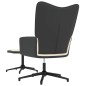 vidaXL Relaxsessel mit Hocker Cremeweiß Samt und PVC vidaXL Relaxsessel mit Hocker Cremeweiß Samt und PVC