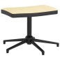 vidaXL Relaxsessel mit Hocker Cremeweiß Samt und PVC vidaXL Relaxsessel mit Hocker Cremeweiß Samt und PVC