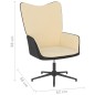 vidaXL Relaxsessel mit Hocker Cremeweiß Samt und PVC vidaXL Relaxsessel mit Hocker Cremeweiß Samt und PVC
