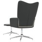 vidaXL Relaxsessel mit Hocker Hellgrau Samt und PVC vidaXL Relaxsessel mit Hocker Hellgrau Samt und PVC