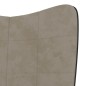 vidaXL Relaxsessel mit Hocker Hellgrau Samt und PVC vidaXL Relaxsessel mit Hocker Hellgrau Samt und PVC