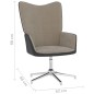 vidaXL Relaxsessel mit Hocker Hellgrau Samt und PVC vidaXL Relaxsessel mit Hocker Hellgrau Samt und PVC