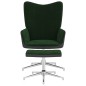 vidaXL Relaxsessel mit Hocker Dunkelgrün Samt und PVC vidaXL Relaxsessel mit Hocker Dunkelgrün Samt und PVC