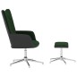 vidaXL Relaxsessel mit Hocker Dunkelgrün Samt und PVC vidaXL Relaxsessel mit Hocker Dunkelgrün Samt und PVC