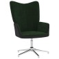 vidaXL Relaxsessel mit Hocker Dunkelgrün Samt und PVC vidaXL Relaxsessel mit Hocker Dunkelgrün Samt und PVC
