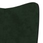 vidaXL Relaxsessel mit Hocker Dunkelgrün Samt und PVC vidaXL Relaxsessel mit Hocker Dunkelgrün Samt und PVC