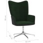 vidaXL Relaxsessel mit Hocker Dunkelgrün Samt und PVC vidaXL Relaxsessel mit Hocker Dunkelgrün Samt und PVC