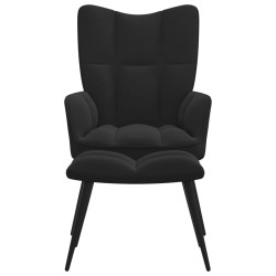vidaXL Relaxsessel mit Hocker Schwarz Samt