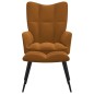 vidaXL Relaxsessel mit Hocker Braun Samt vidaXL Relaxsessel mit Hocker Braun Samt