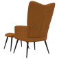 vidaXL Relaxsessel mit Hocker Braun Samt vidaXL Relaxsessel mit Hocker Braun Samt