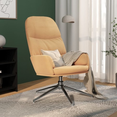 vidaXL Relaxsessel Cremeweiß Wildleder-Optik