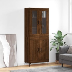 Highboard Braun Eichen-Optik 69,5x34x180 cm Holzwerkstoff
