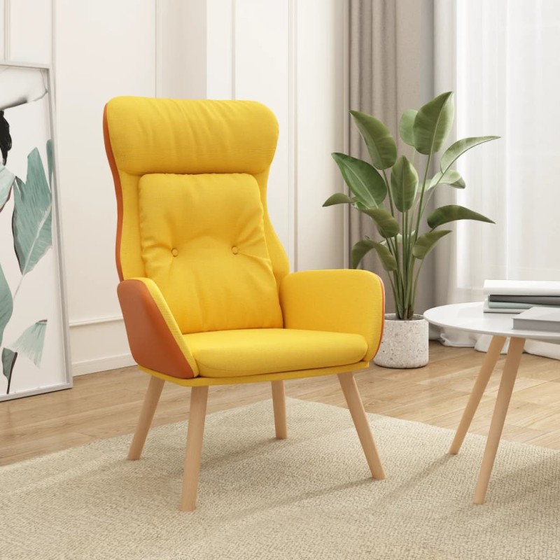vidaXL Relaxsessel Senfgelb Stoff und PVC vidaXL Relaxsessel Senfgelb Stoff und PVC