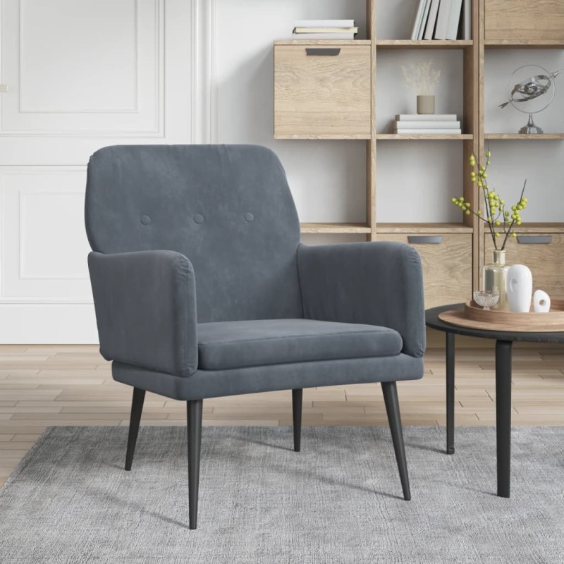 vidaXL Sessel Dunkelgrau 62x79x79 cm Samt vidaXL Sessel Dunkelgrau 62x79x79 cm Samt