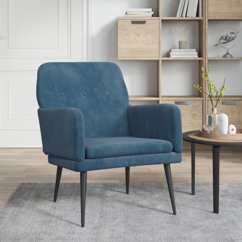 vidaXL Sessel Blau 62x79x79 cm Samt vidaXL Sessel Blau 62x79x79 cm Samt