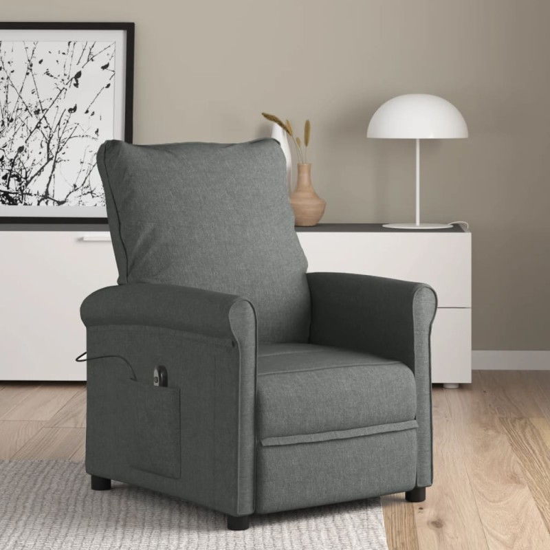vidaXL Relaxsessel Elektrisch Dunkelgrau Stoff vidaXL Relaxsessel Elektrisch Dunkelgrau Stoff