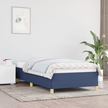 vidaXL Bettgestell Blau 90x200 cm Stoff